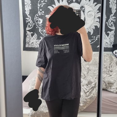 H&M schwarzes Oversized T-Shirt