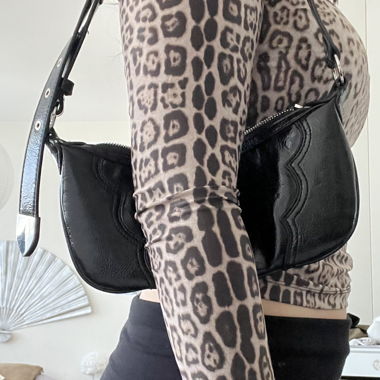 Sac baguette noir à bandoulière courte