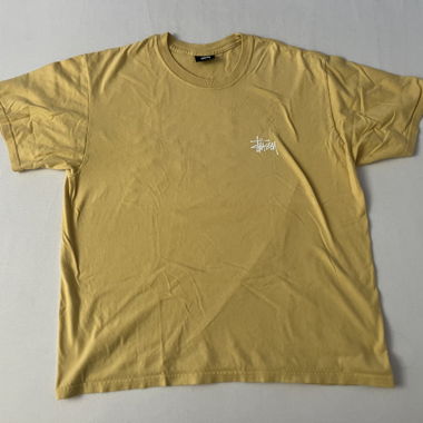 Grosses gelbes Stüssy-T-Shirt, Grösse L