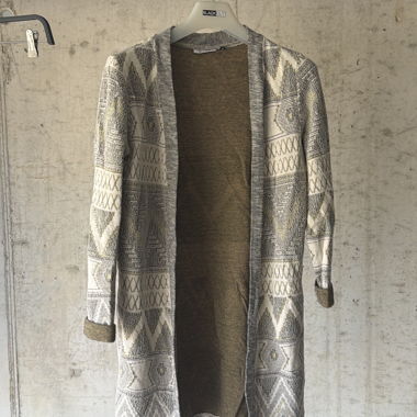 Long Grey Pattern Gilet