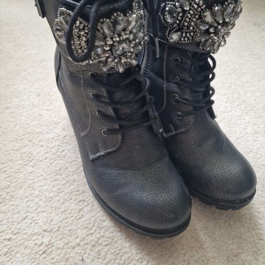 Stiefeletten grau/silber