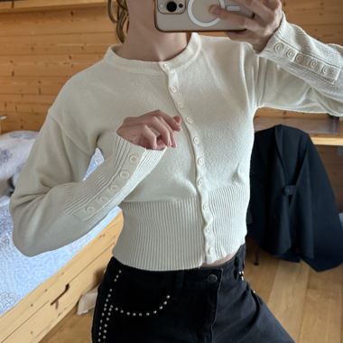 Beiger Kurzcardigan