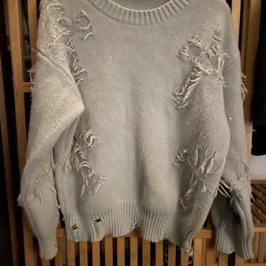 Grau melierter Pullover - Grösse S