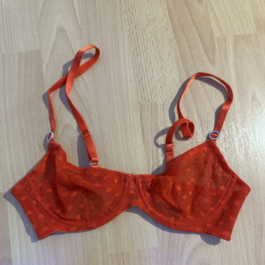 Red bralette with hearts