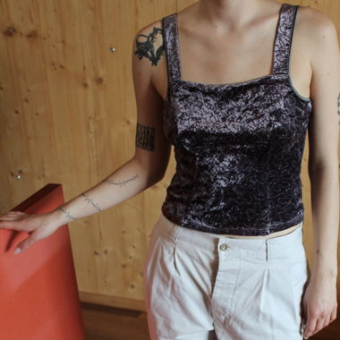 Purple velvet top