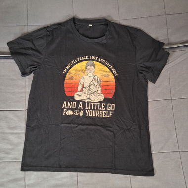 T-shirt noir graphique XL