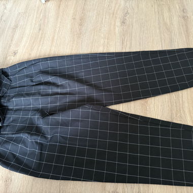 High-waist checked trousers size 164