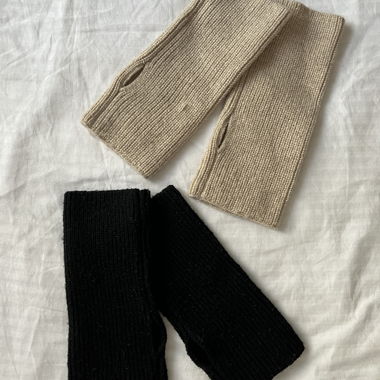 Lot de 2 mitaines beige et noir