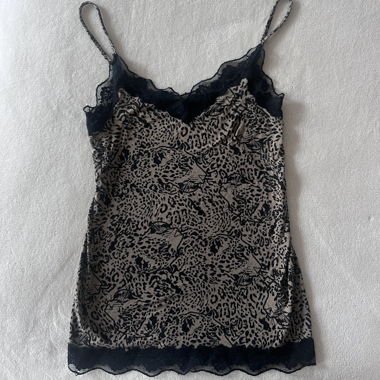leopard lace camisole top