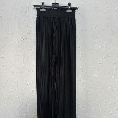 Pantaloni wide-leg neri a pieghe SHEIN