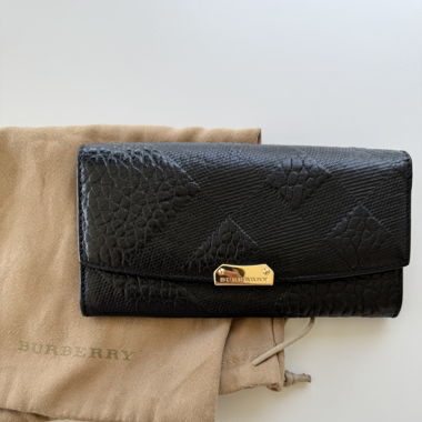 Burberry leather wallet black 