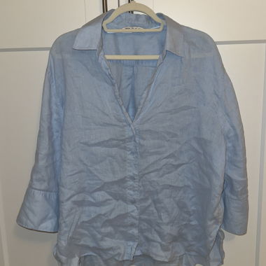 Camicia in lino blu - Zara taglia L