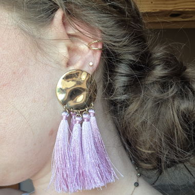 Pink Tassel Earrings