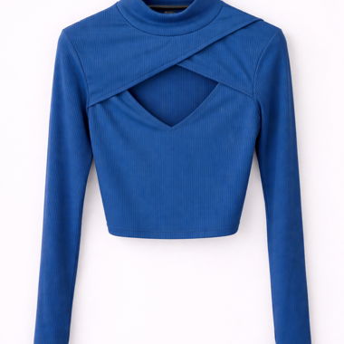 Blauer Crop-Longsleeve