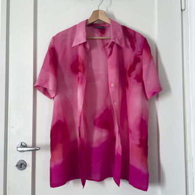 Sheer pink button up/blouse