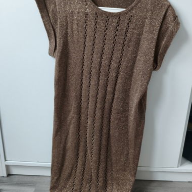 Maglia top marrone lucido