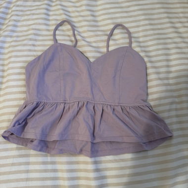 Lilac Crop Top with Spaghetti Straps