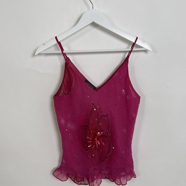 Haut caraco floral rose