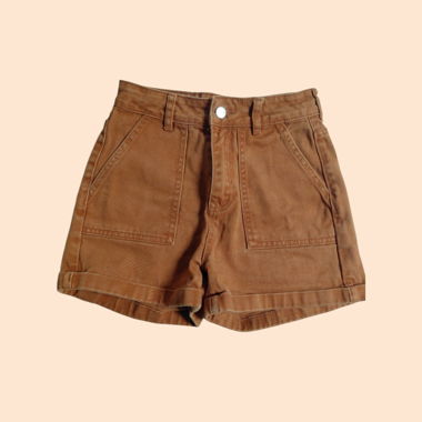 Orangefarbene Jeansshorts even&old