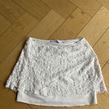 Bershka White floral mini skirt