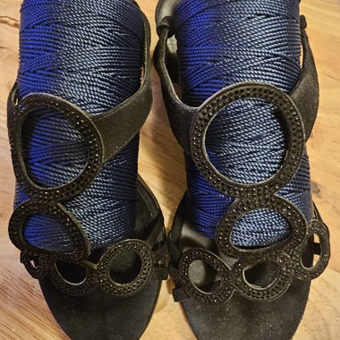 Sandales noires en cuir