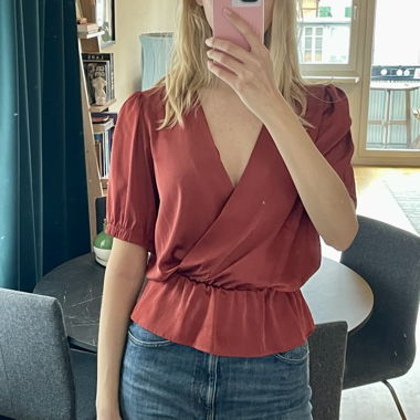 Satin Peplum Top