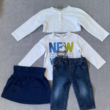 Baby girls’ clothing set, 4-piece, size 18–24 months