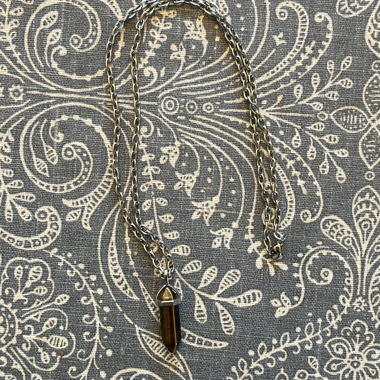 Collier pendentif œil-de-tigre