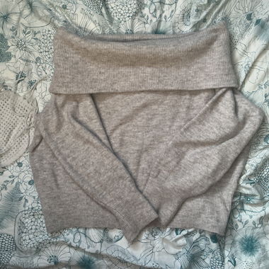 Pull tricot gris/beige