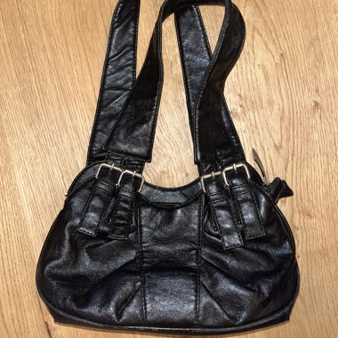 Black faux Leather Shoulder Bag