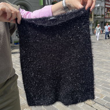 Black Shimmer Mini Skirt