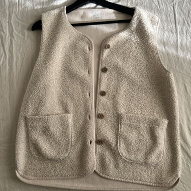 Gilet in pile Teddy bianco