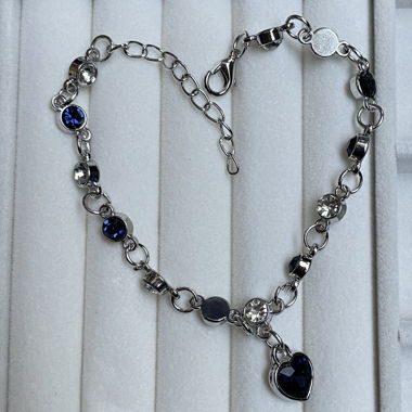 Heart blue bracalet silver