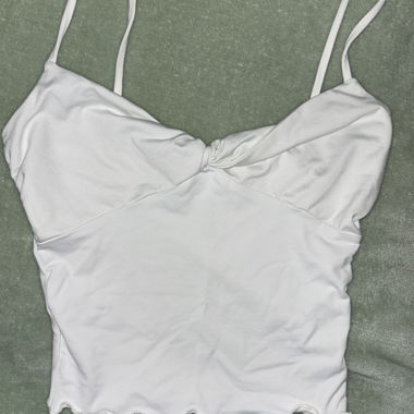 White spaghetti-strap top
