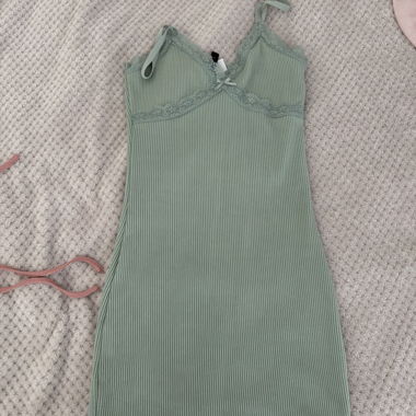 Abito slip a coste verde