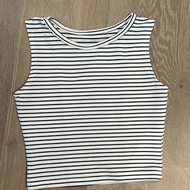 Canotta basic a righe bianco-nero taglia S