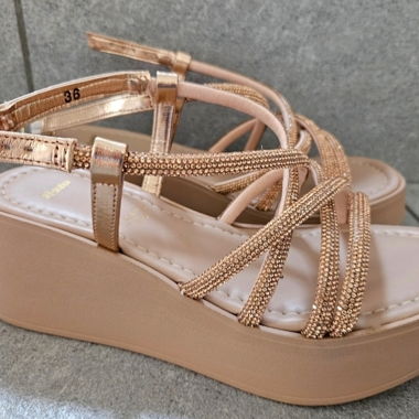 Gold platform sandals size 36