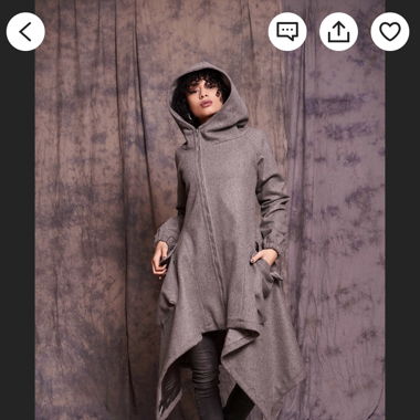 100% wool winter coat with XXL hood + pockets