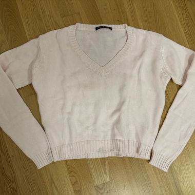 Pink V-Neck Sweater - Brandy Melville