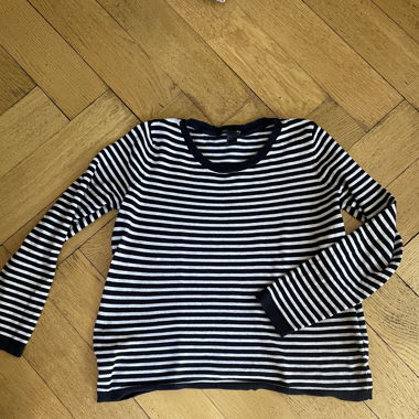 Black and Beige Striped Sweater