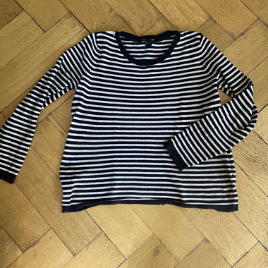 Black and Beige Striped Sweater