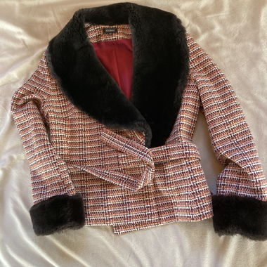 Giacca in tweed KOOKAÏ con ecopelliccia taglia 40