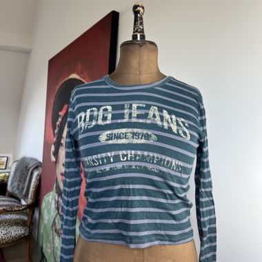 Urban Outfitters gestreifter Longsleeve-Crop-Top Gr. S