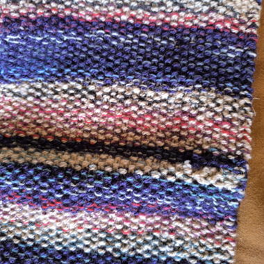 Echarpe en maille rayee