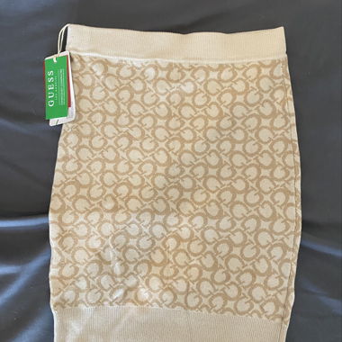Guess beige monogram pencil skirt