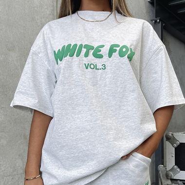 T-shirt oversize White Fox Boutique gris vert