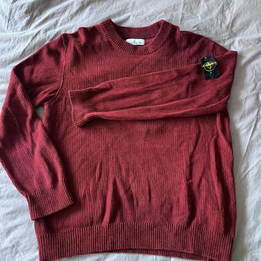 Maglione in maglia rosso Stone Island