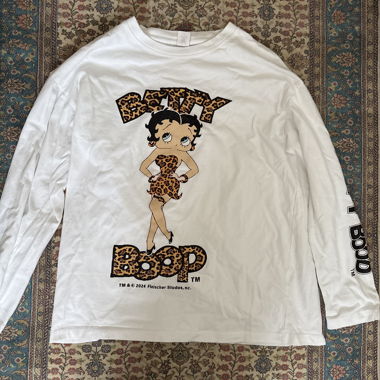White Betty Boop long-sleeve T-shirt