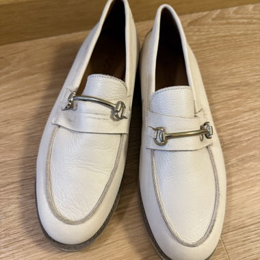 White Leather Loafers Size 38