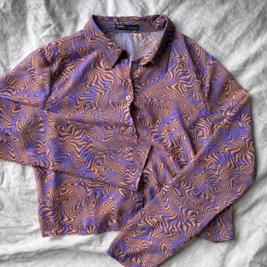 Camicia crop top psichedelica
